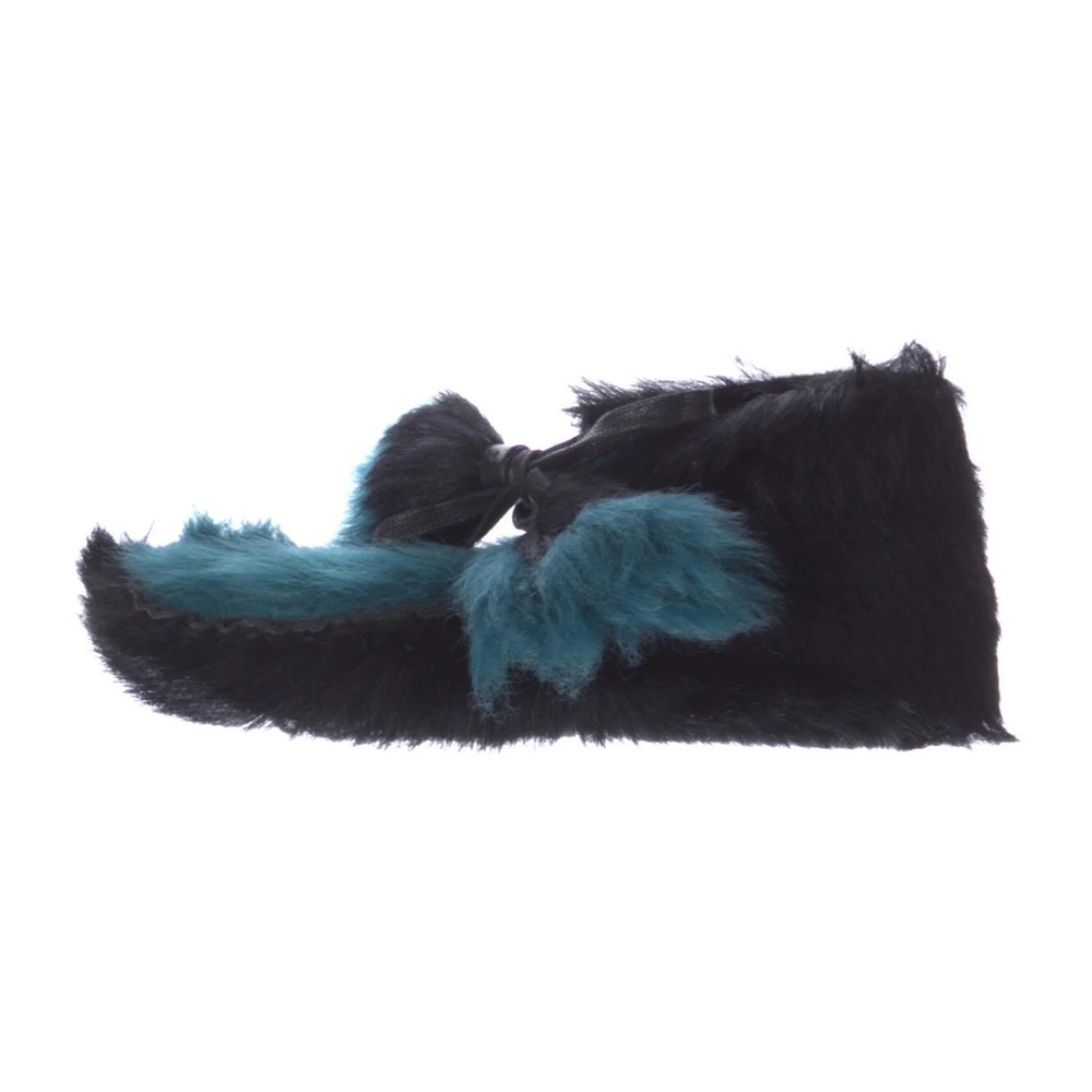 Prada Leather Tassel accents Moccasins. Fuzzy slipper style